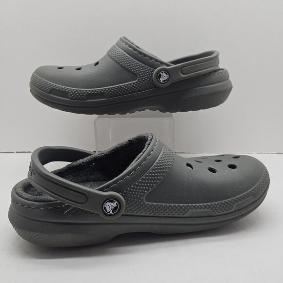 Crocs Classic Clogs Faux Fur Lined 203591 Mens Sz 7 Women's Sz 9 Dual Comfort - Picture 2 of 8